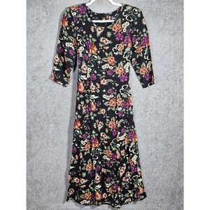 Jamie Brooke Dark Floral Dress Womens Size Small Whimsigoth Cottagecore Prairie